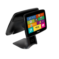 Système de caisse tout-en-un Zhongji A3D à double écran (15 pouces principal, 11,6 pouces secondaire) avec tablette compatible Windows