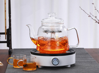 Théière à vapeur spéciale en verre borosilicate résistant à la chaleur, infuseur écologique, fabrication artisanale de luxe, 1L