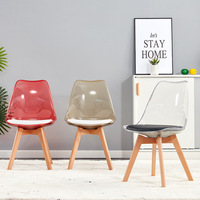 Chaise de salle à manger en bois massif de Style moderne nordique dossier tabouret de bureau de maquillage acrylique Transparent pour un usage domestique chaise de Bar de conception Simple
