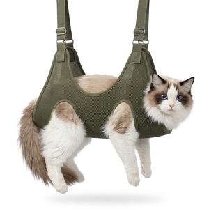Verstärkte Netz-Katzenbade-Tasche Kratzfeste Tragbare Tierpflege-Waschtasche für Kätzchen - Product Image 1