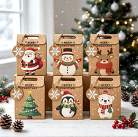 Boîtes à bonbons en carton pliables et recyclables avec motif jungle mignon, avec poignée, pour les cadeaux de fête de naissance ou d'anniversaire, emballage cadeau