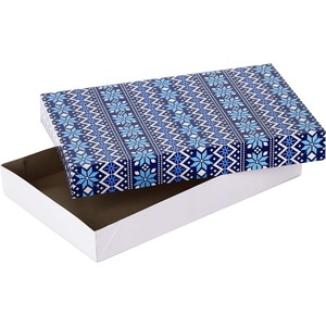 Medium sized holiday gift <b>box</b> with lid, suitable for <b>Christmas</b>, Hanukkah, holiday parties, and customizable hostess gifts - Product Image 6