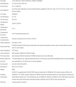 Medidor de <span class=keywords><strong>pH</strong></span> Portátil Profissional <span class=keywords><strong>HANNA</strong></span> - HI98161 - Product Image 5