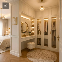 XINGRUO Coiffeuse de style français sur mesure avec miroir pour dressing, idéale pour appartement, hôtel, villa et projets.