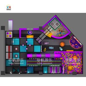 Aire de jeux intérieure pour enfants de grande hauteur, aire de jeux intérieure de haute qualité, parc de jeux commercial attrayant et doux avec éclairage LED - Product Image 6