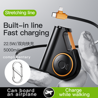 Nieuwe OEM Mini Ultra Slim 5000mAh 20W Snelladen Waterdichte LED Display Powerbank Draagbare Oplader Noodstroomvoorziening