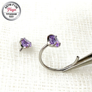 Anneaux de nez en zircon coloré Freya 20G pour femmes, bijoux de <span class=keywords><strong>piercing</strong></span> en titane G23 pour Daith, Tragus, nez de vache, boucles d'oreilles créoles en diamant naturel - Product Image 4