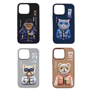 Tùy chỉnh Thêu Mô hình động vật da Trường hợp với dây kéo kim loại cho iPhone 16/iPhone 15 <span class=keywords><strong>Series</strong></span> - Product Image 3