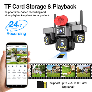 Caméra de sécurité solaire 16MP à 4 objectifs, panoramique 360° AOV, caméra CCTV sans fil 4G, système de <span class=keywords><strong>surveillance</strong></span> industrielle pour chantier de construction - Product Image 6
