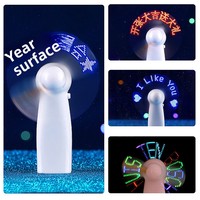 Ventilateur portable LED lumineux avec écran de texte, rechargeable par USB, mini, lumières clignotantes, respectueux de l'environnement, Diwali, Pâques