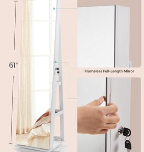 <span class=keywords><strong>Armoire</strong></span> <span class=keywords><strong>à</strong></span> <span class=keywords><strong>bijoux</strong></span> sur pied avec miroir, verrouillable, pivotante <span class=keywords><strong>à</strong></span> 360°, avec éclairage LED - Product Image 6