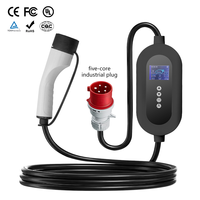 E-mingze 3.5KW 7KW 11KW 22KW Chargeur Rapide Intelligent Type 2 pour Véhicule Électrique, Compatible WIFI et Application, Personnalisable 8A-32A AC EVSE Type 2 pour Voiture Électrique UE