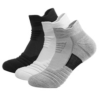 Chaussettes de sport mi-mollet pour hommes, anti-odeur, en spandex, avec semelle épaissie en tissu éponge, taille unique, vente chaude