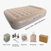Matelas Gonflable Double Portable Moderne avec Pompe Intégrée en PVC, Conception Pliable pour le Camping, les Chambres et les Parcs