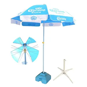 Paraguas publicitario de aleación de aluminio personalizado de alta calidad, exposición comercial UV a prueba de viento, sombrilla publicitaria