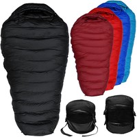 Sac de couchage d'hiver en duvet hydrophobe ultra léger 4 saisons avec fermeture à glissière robuste en tissu de nylon pour la survie par temps froid