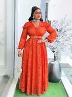 Robes africaines élégantes pour femmes, nouvelle mode estivale, vêtements africains, grande taille, robe de soirée en dentelle musulmane, robes longues