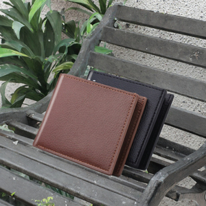 Vintage PU Leather Short <b>Wallet</b> <b>Men</b> Slim <b>Card</b> <b>Holder</b> Open <b>Wallet</b> Textured Bifold Case <b>for</b> Daily Use - Product Image 2