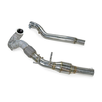 Downpipe SS304 High Flow dengan Katalis GPF untuk Audi Q3 F3 Quattro 2019-2024 2.0T TFSI, Dilengkapi Heat Shield, Pipa Knalpot Performa Tinggi