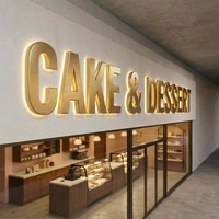 Logo d'entreprise 3D personnalisé en métal, acier inoxydable, lettres halo personnalisées, enseigne lumineuse LED 3D pour devanture de magasin