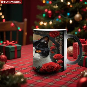 Heat Activated Magic Mug 11oz <b>Ceramic</b> Frosted Black Thanksgiving Day Gift <b>Cup</b> - Product Image 2
