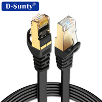 Cable Ethernet Plano Cat 7 de Cobre Trenzado D-Sunty de 10 Gbps y 600 MHz, Blindado y Resistente a la Intemperie, de 10 Metros, RJ45, para PS5/4/3, Xbox, Módem, Router, LAN