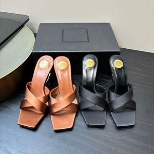 Sandalias de tacón alto de seda con tiras cruzadas y punta abierta para mujer, estilo sexy, con tacón fino que aumenta la altura, novedad de verano. - Product Image 2