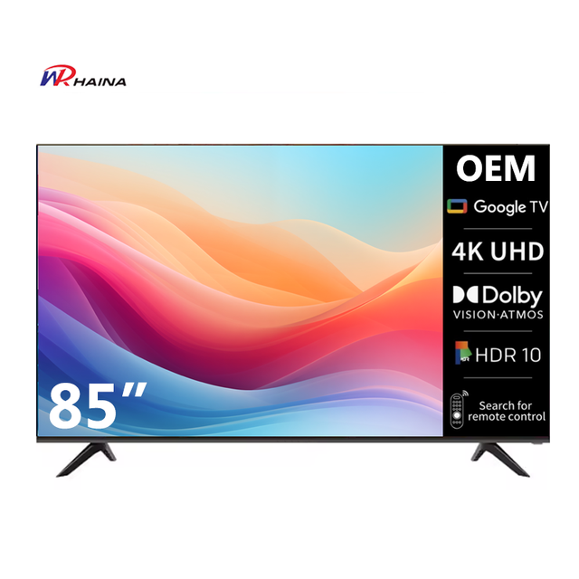HAINA B2B Market OEM 85 Inch 4K QLED TV Android 14 15 Smart Tv UHD 85" Google Whale WebOS Customized UI Smart Television