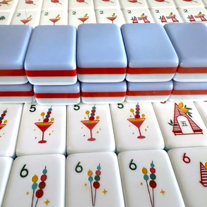 Modern Portable Ocean Themed 36mm Acrylic American Mahjong Set Custom Creative Numbered Hand Rub Mahjong Tiles <b>Folding</b> <b>Legs</b> 4 - Product Image 4