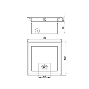 Boîtier de plancher surélevé encastrable avec couvercle à fermeture douce et ports modulaires d'alimentation et de données - Product Image 6