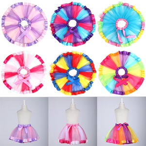 Falda Tutú de Tul Multicolor con Lazo de Cinta Arcoíris para Bebés Niñas, Ideal para Fiestas de Cumpleaños - Product Image 6