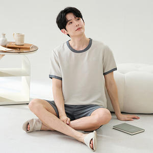 <span class=keywords><strong>Pigiama</strong></span> da <span class=keywords><strong>uomo</strong></span> LONGD casual alla moda a maniche corte con stampa, set <span class=keywords><strong>pigiama</strong></span> quattro stagioni in 100% poliestere lavorato a maglia - Product Image 6
