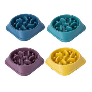 बहु-रंग पर्यावरण के अनुकूल ठोस पैटर्न वर्ग पालतू भोजन कटोरा कुत्ते धीमी फीडर स्वस्थ एंटी-चोकिंग गैर-पर्ची आसान साफ कटोरे - Product Image 2