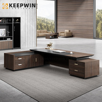 Moderne en bois de luxe moderne PDG patron directeur en forme de L exécutif bureau table de bureau conseil mobilier de bureau