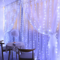 Guirlande Lumineuse LED 300 LED pour Fenêtre, Noël, Mariage, Maison, Rideau, Fête - Blanc Chaud - Matière Plastique - Vente Directe Usine