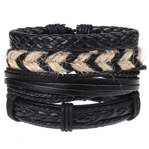 Pulsera <span class=keywords><strong>de</strong></span> cuero multicapa para mujer y hombre, brazalete <span class=keywords><strong>de</strong></span> amor, joyería - Product Image 3