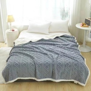 Couverture polaire <span class=keywords><strong>Sherpa</strong></span> grise en peluche, différentes tailles - Product Image 1