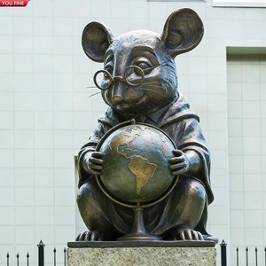 YOUFINE Estatua de Ratón Científico de Bronce para Decoración de Campus - Product Image 3