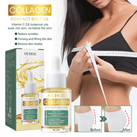 Huile corporelle liftante aux herbes et au collagène, huile de massage amincissante et raffermissante avec huile essentielle pure