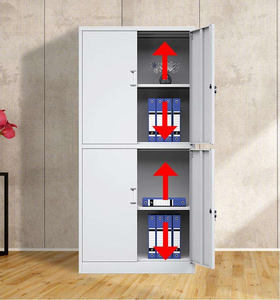Armoire de classement en acier de bureau, rangement de livres, casier, armoire de rangement de fichiers en métal à 4 portes avec 4 étagères réglables - Product Image 4