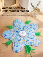 Nuevo Juguete Interactivo Giratorio Inteligente para Gatos, Juguete Automático de Caza y Escondite para Perros con Sonido de Pájaro Biónico para Aliviar la Ansiedad