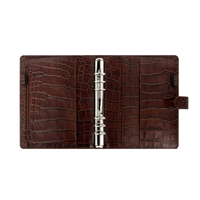 Usine personnalisée couverture en cuir portefeuille de trésorerie fil personnalisé o planificateur petit a6 budget classeur croc de luxe