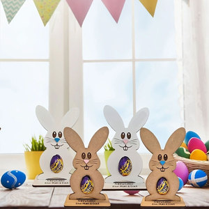 Cadeau <span class=keywords><strong>de</strong></span> Pâques lapin <span class=keywords><strong>chocolat</strong></span> porte-oeufs en bois décoration <span class=keywords><strong>de</strong></span> bureau artisanat fête ornement - Product Image 1