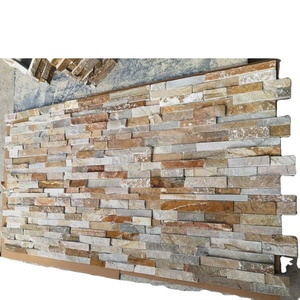 Nhà Máy Cung Cấp Vàng Mật Ong Quartzit Đá Tường Bảng Điều Chỉnh Vàng Slate Gờ Đá - Product Image 1