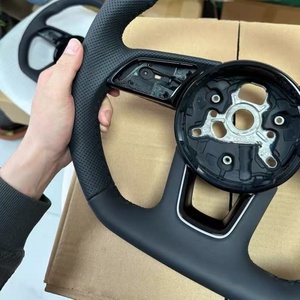 Volante de cuero con detalles para Audi A3 8Y 8P 8V B8 B9 TTS <span class=keywords><strong>A4</strong></span> B8.5 A5 A6 C6 C7 C8 A7 A8 Q3 Q5 Q7 S3 8V S4 S5 Rs3 Rs4 Rs5 Rs7 Tt - Product Image 5