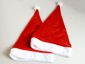 Santa <b>Hats</b> Plush Velvet Short Plush Christmas <b>Hat</b> White Fluffy Brim New Year Xmas <b>Holiday</b> Party Kids Adults <b>Hat</b> - Product Image 4
