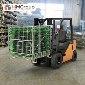 Conteneur de stockage et de transport portable en treillis métallique d'acier pour bouteilles de Bourgogne, pour entrepôt et manutention par chariot élévateur - Product Image 1