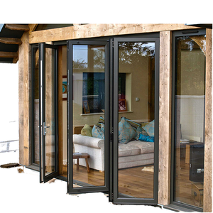 <span class=keywords><strong>Puerta</strong></span> plegable moderna resistente a huracanes para villas terrazas oficinas puertas de acordeón de vidrio templado de aleación de aluminio (uso interior) - Product Image 4