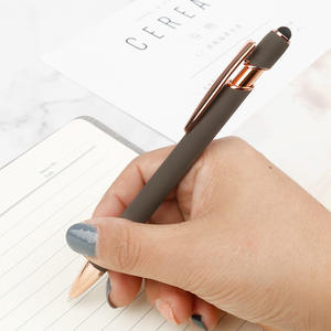 Stylo bille Maggi en aluminium or rose, pointe gel 0,7 mm, embout oblique, pression manuelle, finition sablée, stylo publicitaire, cadeaux - Product Image 3