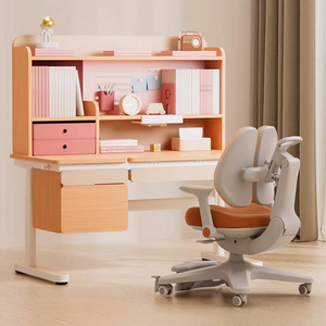 Bureau d'étude pour enfants <span class=keywords><strong>Igrow</strong></span> pour usage domestique, école primaire, bureau d'écriture à hauteur réglable avec rangement, tableau magnétique, fer 9pro - Product Image 1